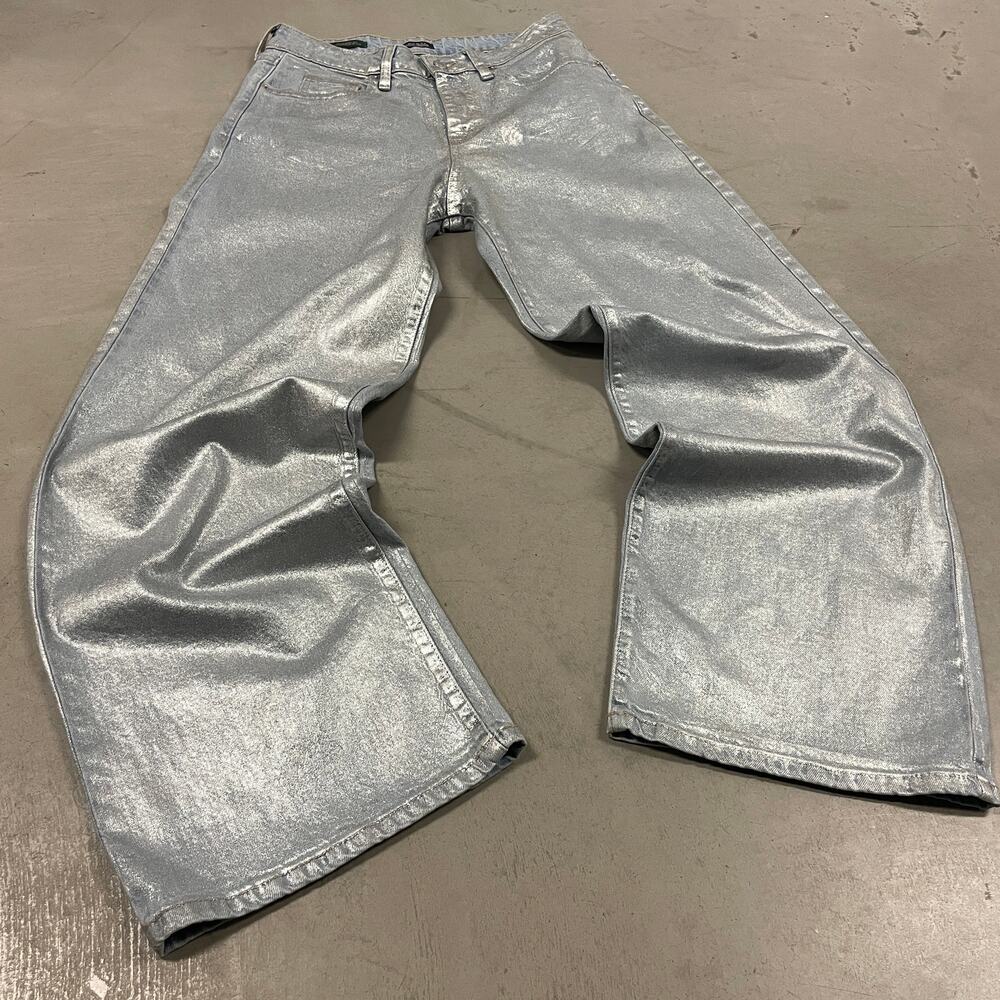 Y2K metallic baggy jeans 30x31